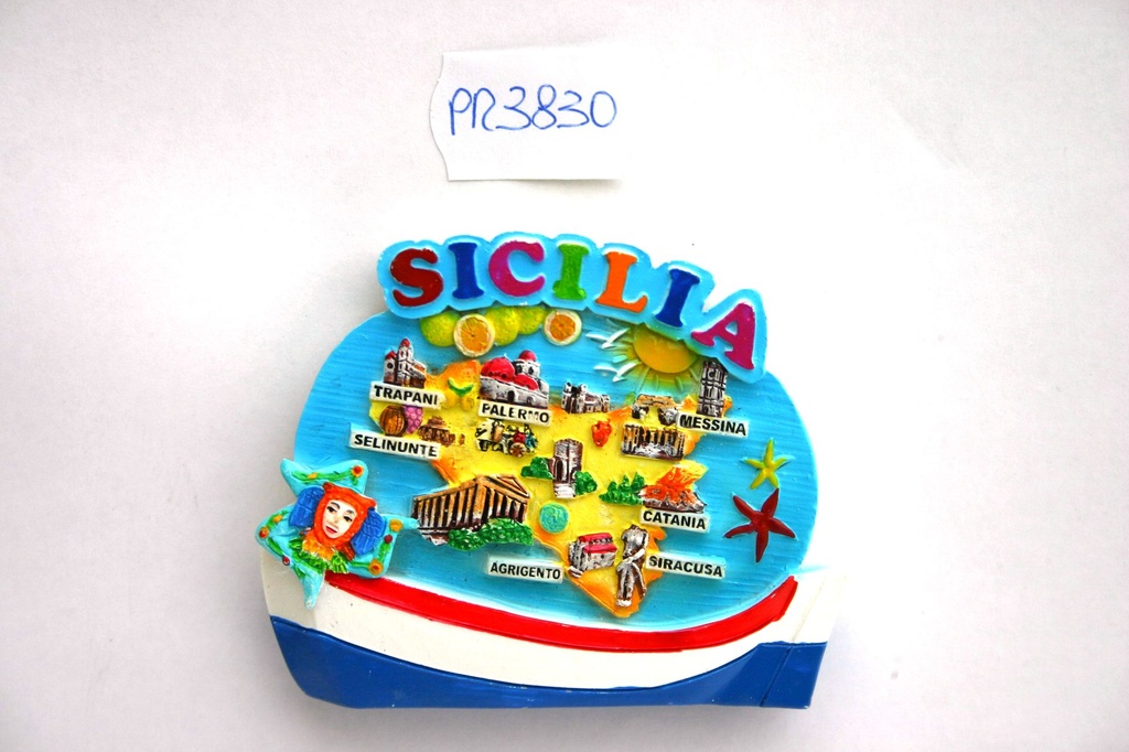 MAGNETE RESINA BIANCO ROSSA BLU SICILIA 