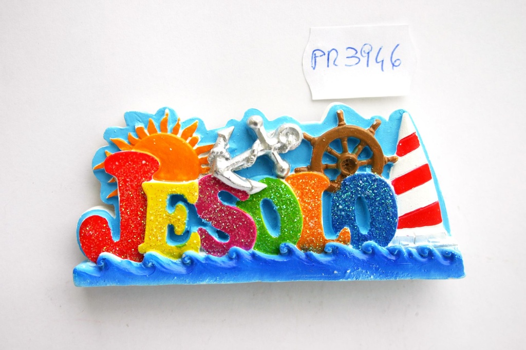 MAGNETE RESINA SCRITTA GLITTER JESOLO 
