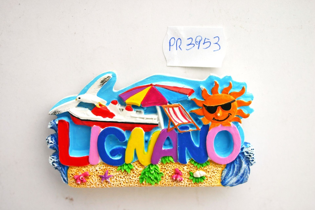 MAGNETE RESINA SCRITTA MULTICOLOR LIGNANO 