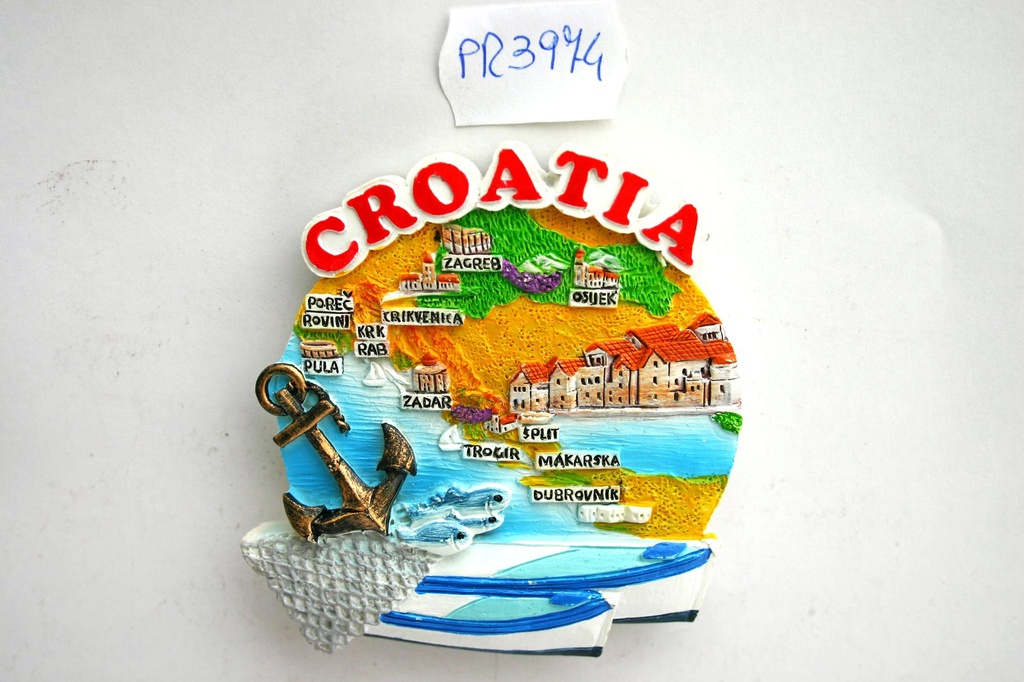 MAGNETE RESINA BARCA MAPPA CROATIA 