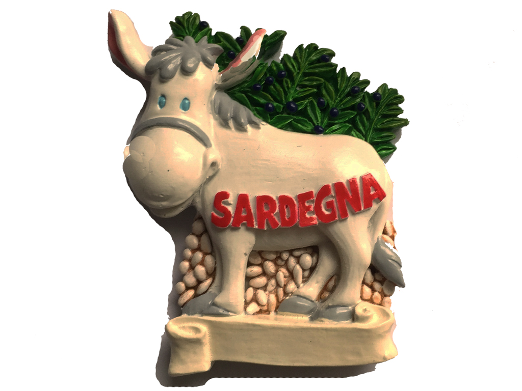 MAGNETE RESINA ASINO BIANCO SARDEGNA 