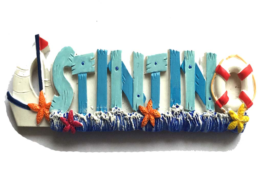 MAGNETE RESINA SCRITTA BLU STINTINO 