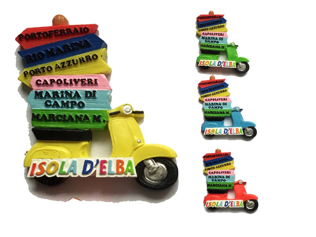 MAGNETE RESINA SCOOTER CARTELLI ISOLA D'ELBA 