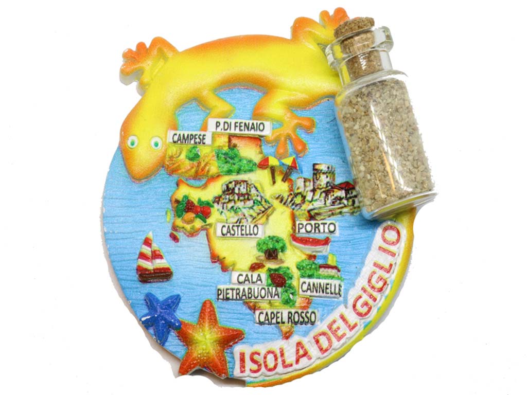 MAGNETE RESINA TONDO GEKO C/BOTT ISOLA GIGLIO 