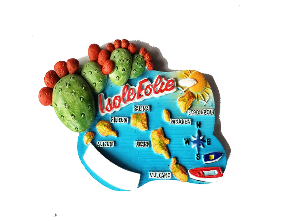 MAGNETE FICHI ISOLE EOLIE MAPPA 