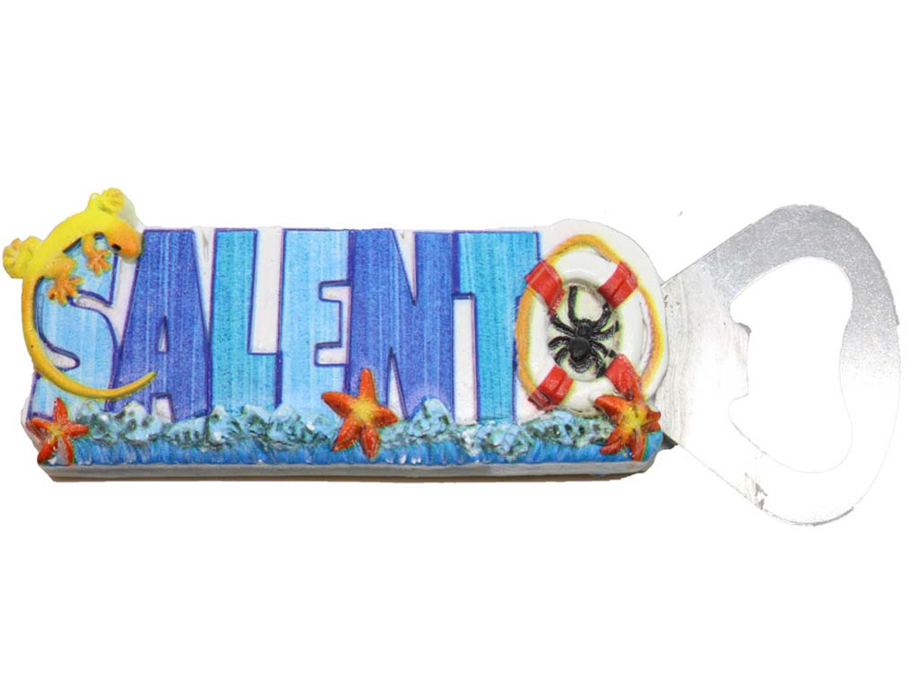 MAGNETE APRIBOTTIGLIA PAROLE SALENTO BIANCO E BLU 