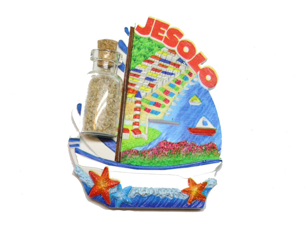MAGNETE BARCA JESOLO CON BOTTIGLIA 