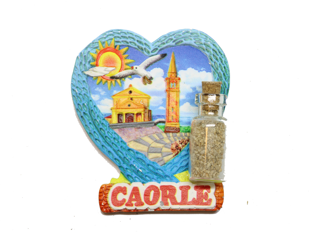 MAGNETE CUORE CORDA CAORLE CON BOTTIGLIA 