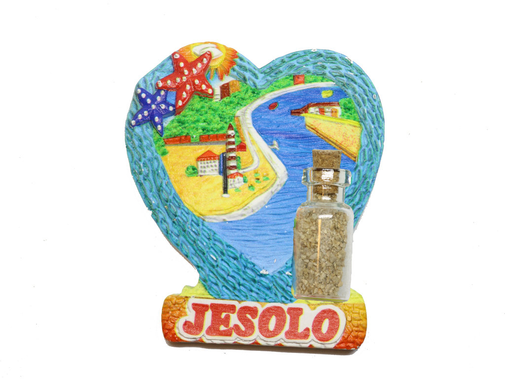 MAGNETE CUORE CORDA JESOLO CON BOTTIGLIA 