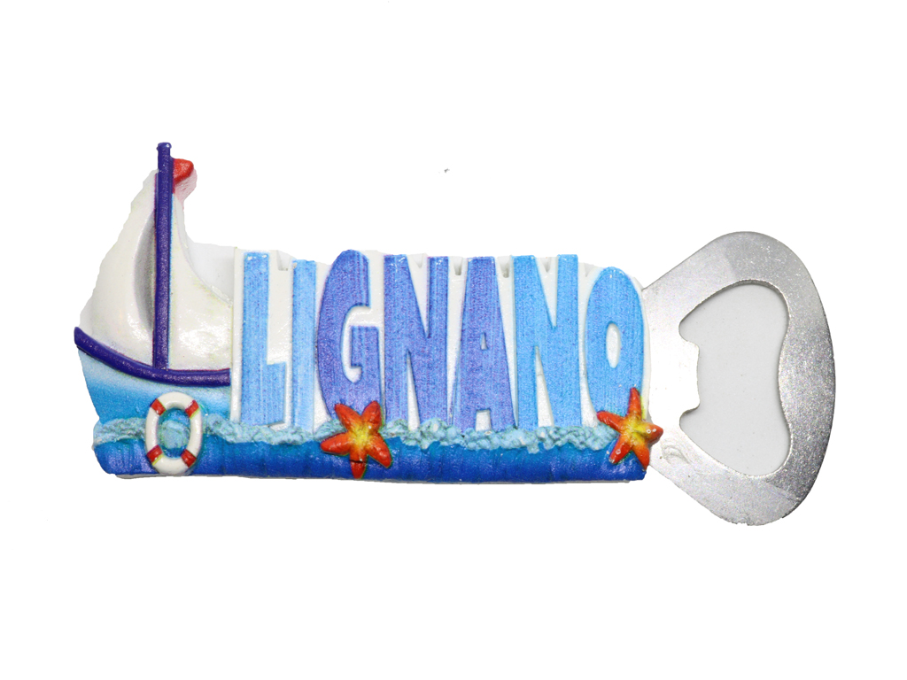 MAGNETE APRIBOTTIGLIA PAROLE LIGNANO BIANCO/BLU 