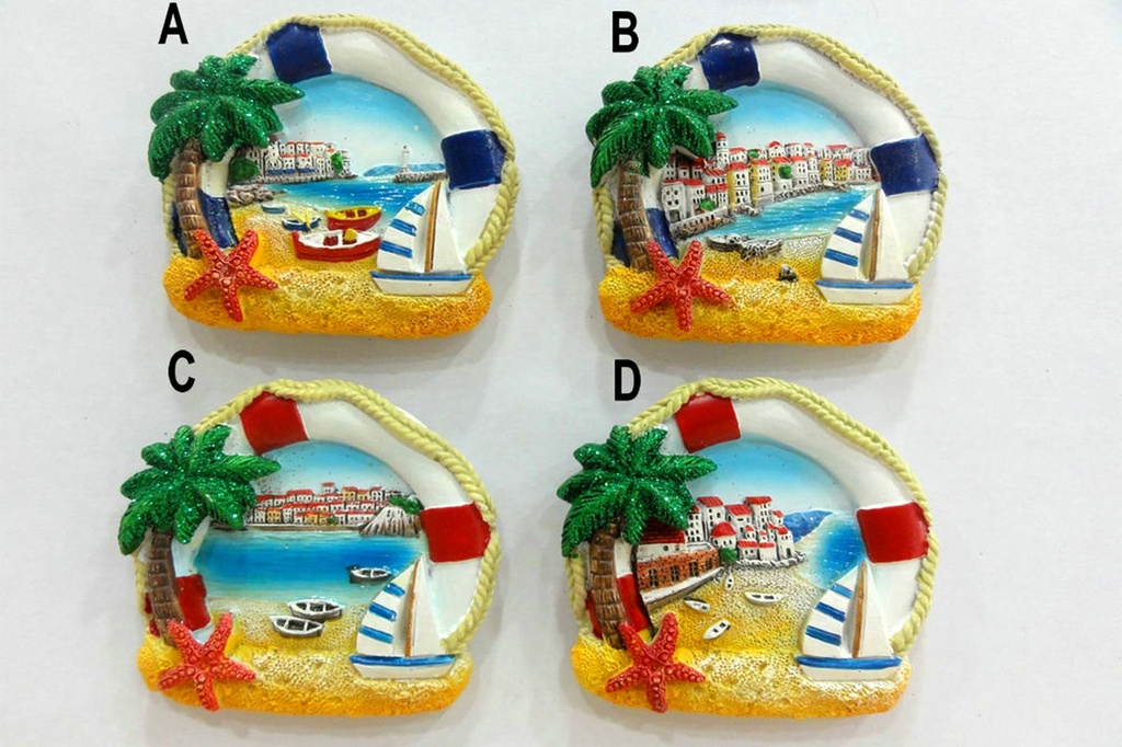 MAGNETE RESINA PALMA E STELLA VEDUTA 4 MOD 