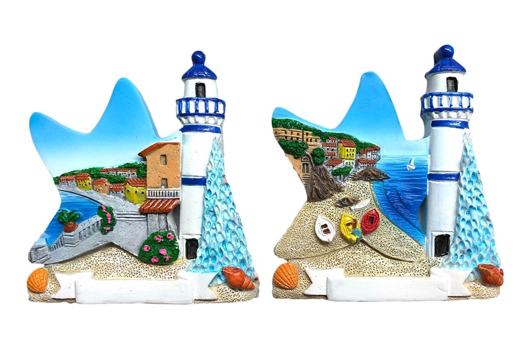 MAGNETE RESINA FARO E STELLA VEDUTA 4 MOD 