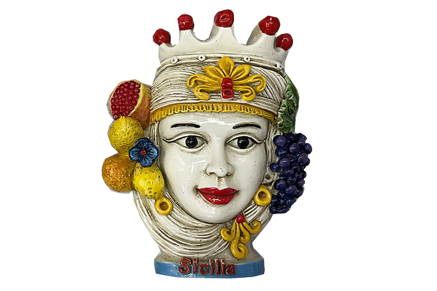 MAGNETE RESINA TESTA DONNA SICILIA 