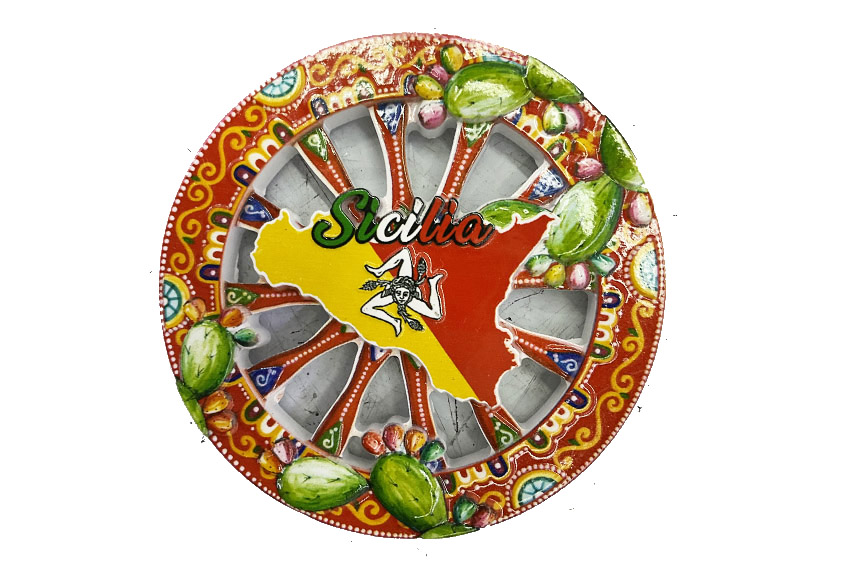 MAGNETE RESINA RUOTA ISOLA SICILIA 