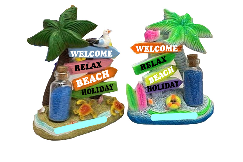 BOTTIGLIETTA C/BASE  RESINA CON CARTELLI STRADALI 