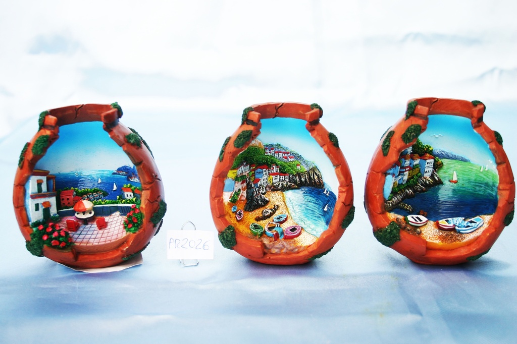 ANFORA ROTTA RESINA C/VEDUTA H 7 CM 3 MOD ASS 