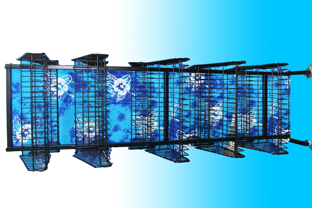 ESPOSITORE DA TERRA 5 CESTI 2 LATI MET H170*90*60 