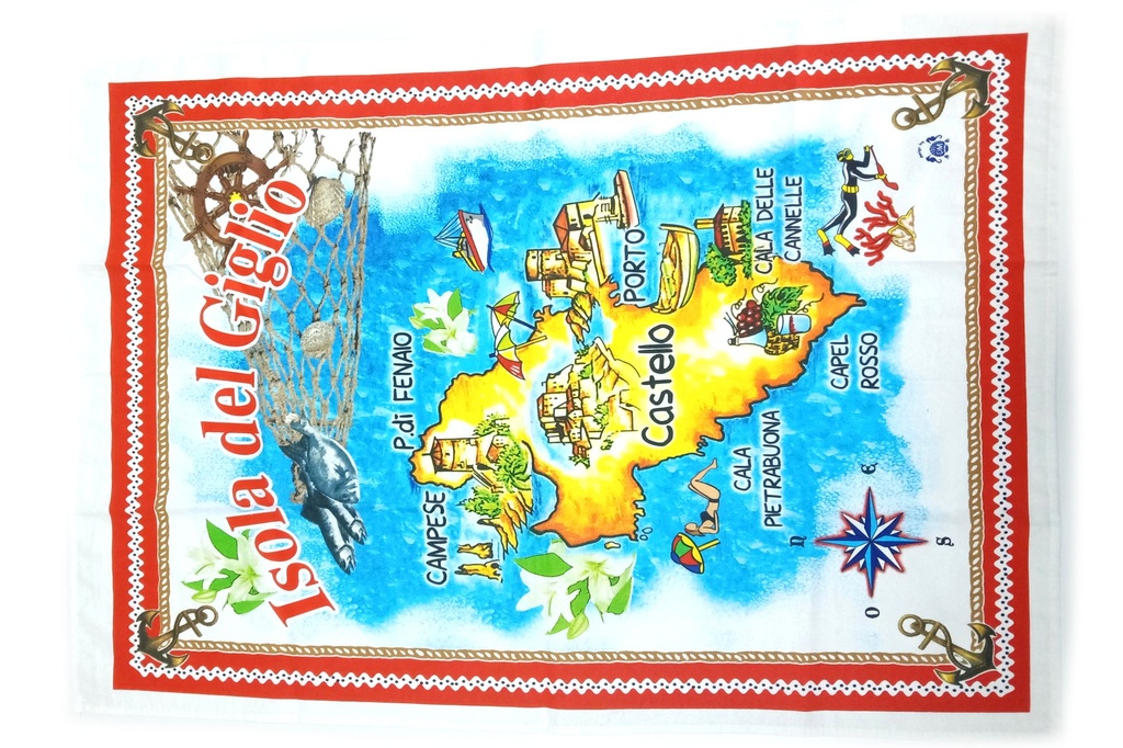CANOVACCIO ISOLA DEL GIGLIO 100% COTONE 60x75cm 