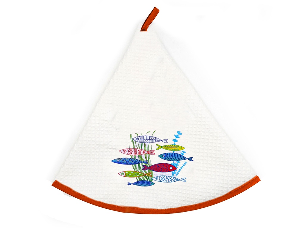 CANOVACCIO WAFFLE CONO RICAMO PESCI 