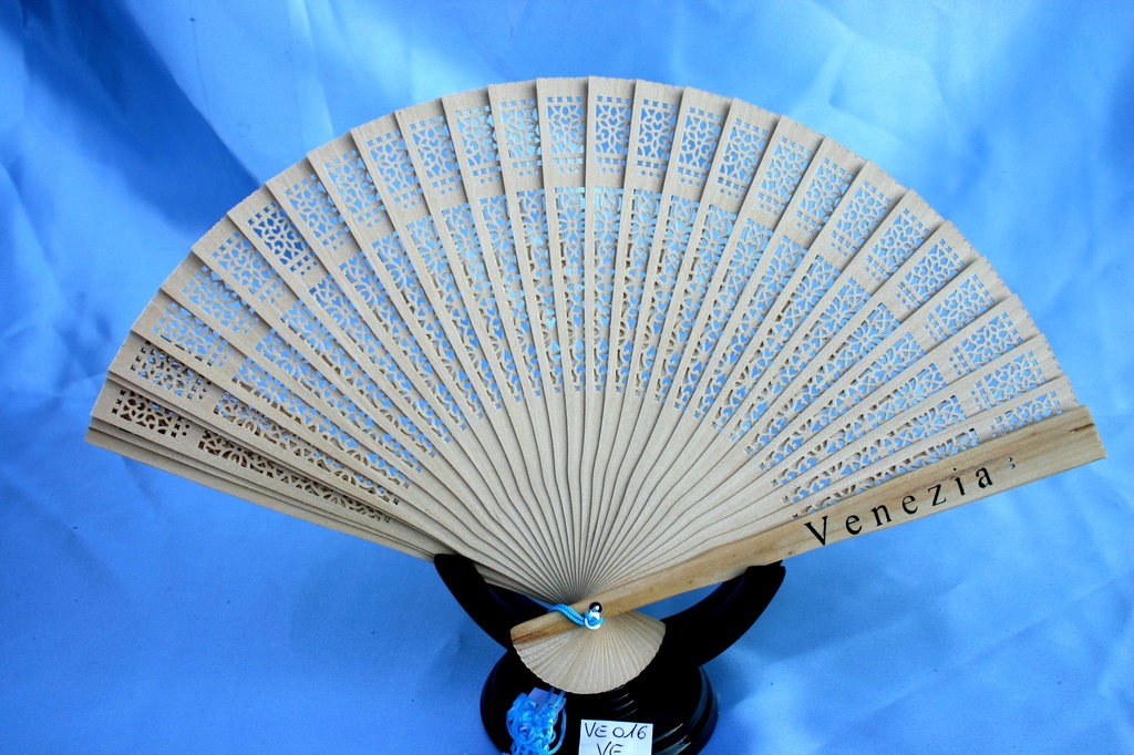 VENTAGLI LEGNO NAT. 8" VENEZIA - 4 INTARSI ASS. 