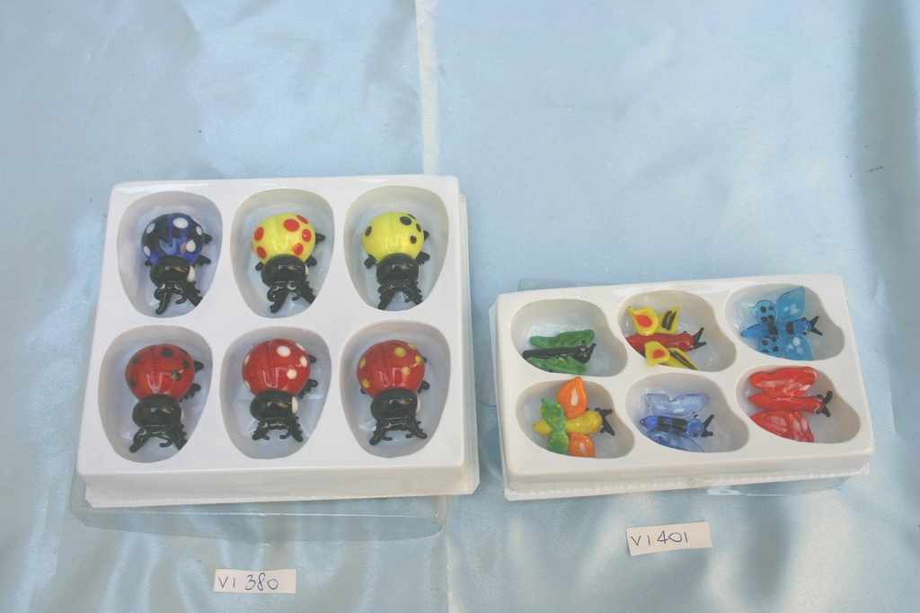 STAKLENI LEPTIR SET 6 KOM