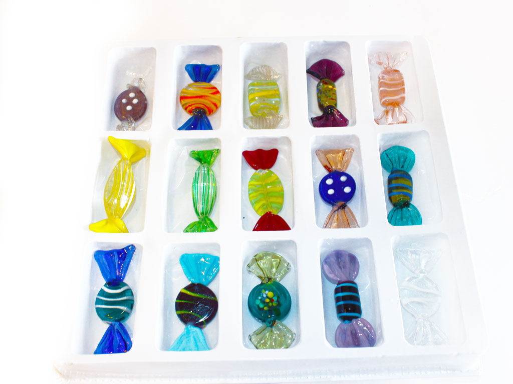 CONFEZIONE 15 CARAMELLE VETRO 