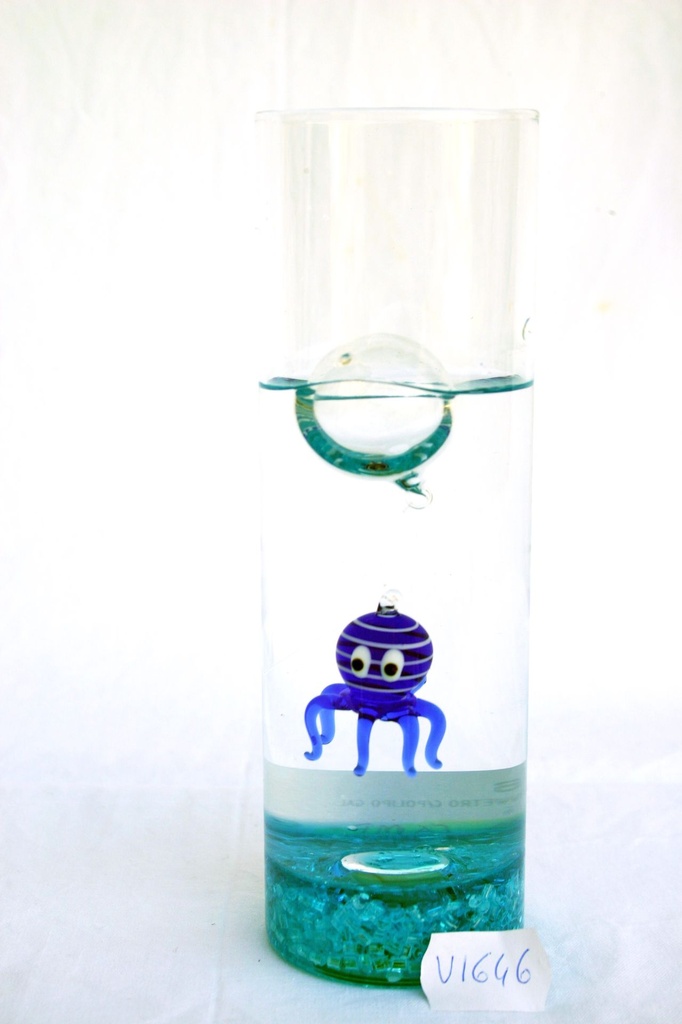 BICCHIERINO VETRO C/POLIPO GALLEGGIANTE 