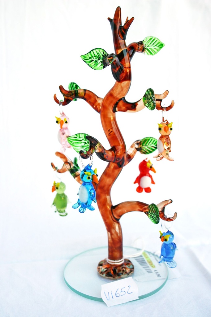 RAMO VETRO C/ORNAMENTI GUFI 