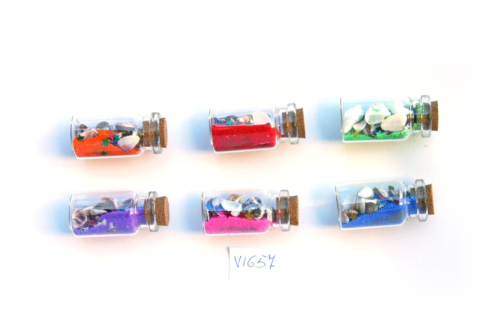 MAGNETE BOTTIGL. VETRO C/SABBIA E CONCH 4CM 6CF 