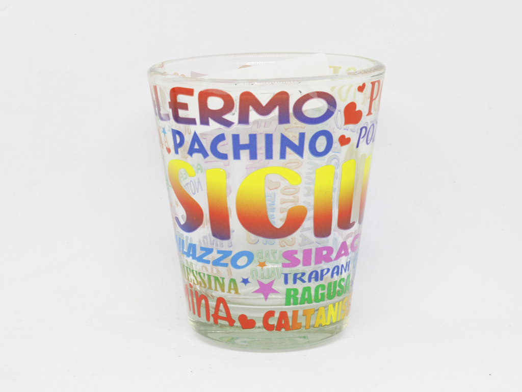 SHOT GLASS VETRO SICILIA C/LOCALITA' 