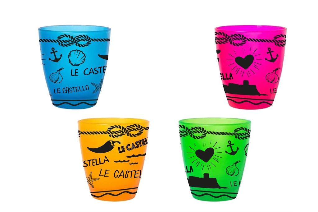 BICCHIERINO VETRO LE CASTELLA 4 COL ASS 