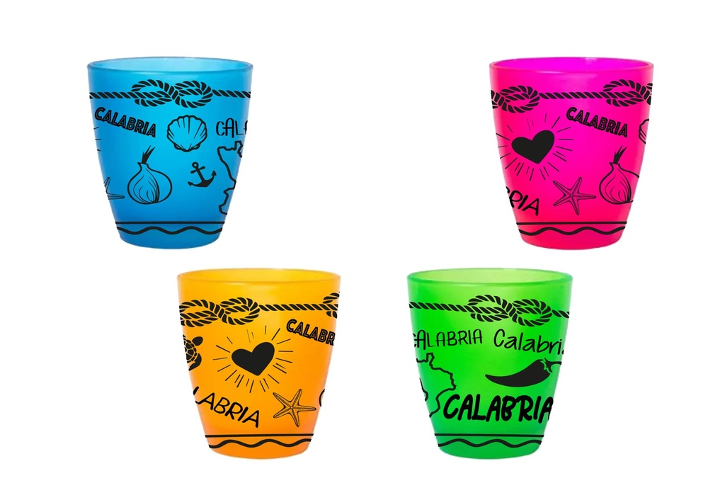 BICCHIERINO VETRO CALABRIA 4 COL ASS 