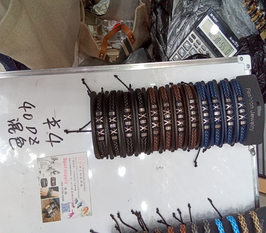 BRACCIALE CUOIO E ACCIAIO