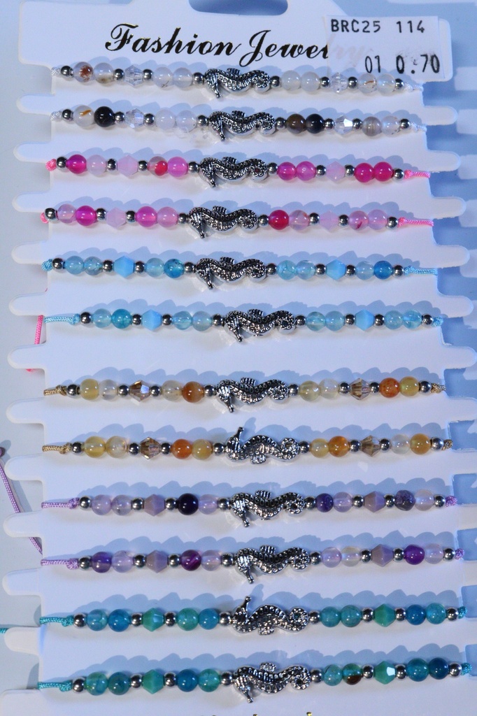 BRACCIALE PERLINE E METALLO