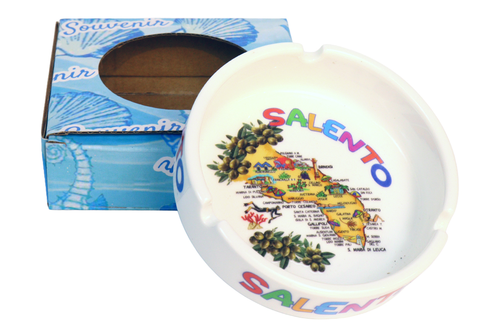 POSACENERE CERAMICA BORDO DORATO CON DECALCO 4 MORI E SCATOLA (copia)