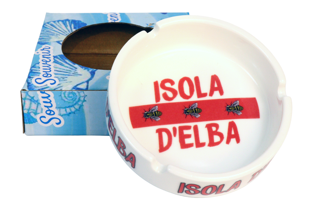 POSACENERE CERAMICA BORDO DORATO CON DECALCO SALENTO E SCATOLA (copia)