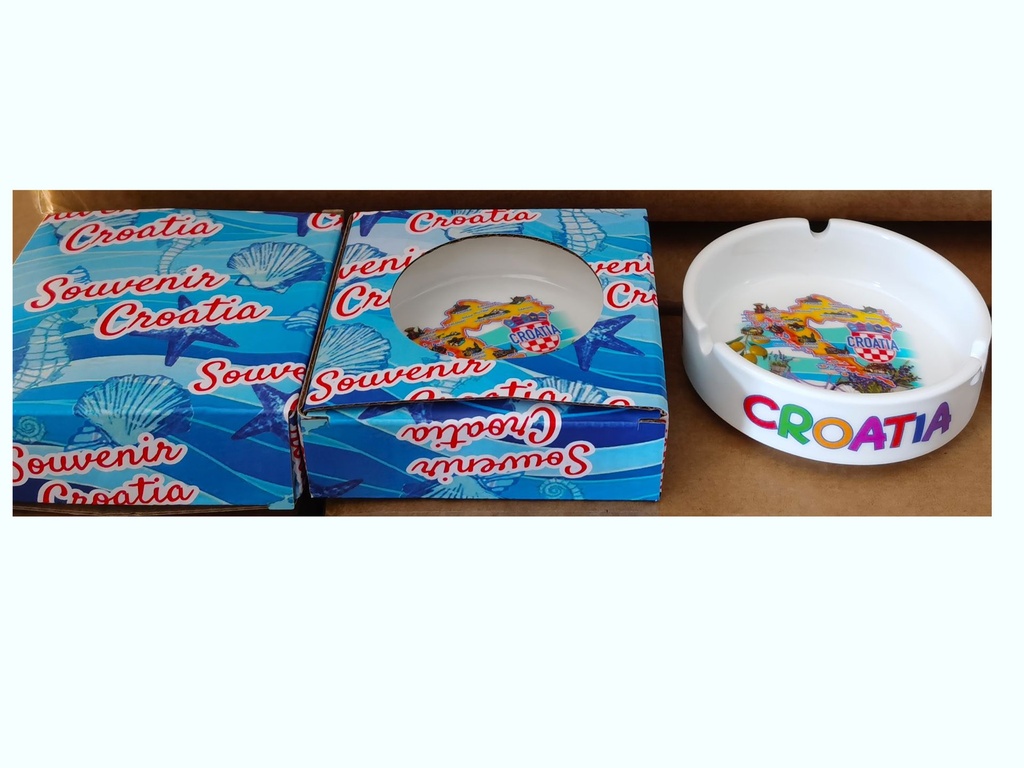 POSACENERE CERAMICA BORDO DORATO CON DECALCO BIBIONE E SCATOLA (copia)