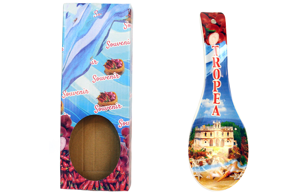POGGIAMESTOLO CERAMICA 26CM CON DECALCO LE CASTELLA E BOX CON FINESTRA (copia)
