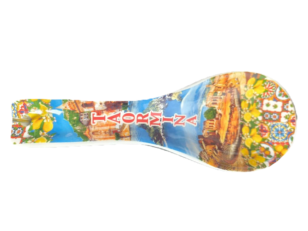 POGGIAMESTOLO CERAMICA 26CM CON DECALCO ISOLE EOLIE E BOX CON FINESTRA (copia)