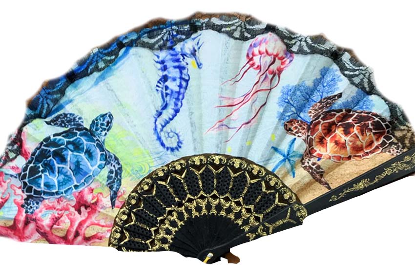 VENTAGLIO STOFFA SOGGETTI MARINI  (copia)